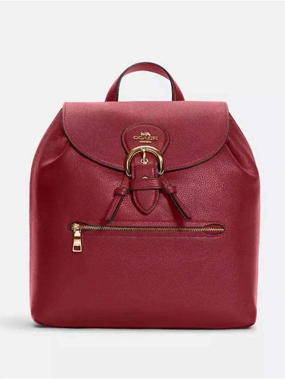 Coach kelo Burgundy Pebbled Leather Backpack with Gold Hardware